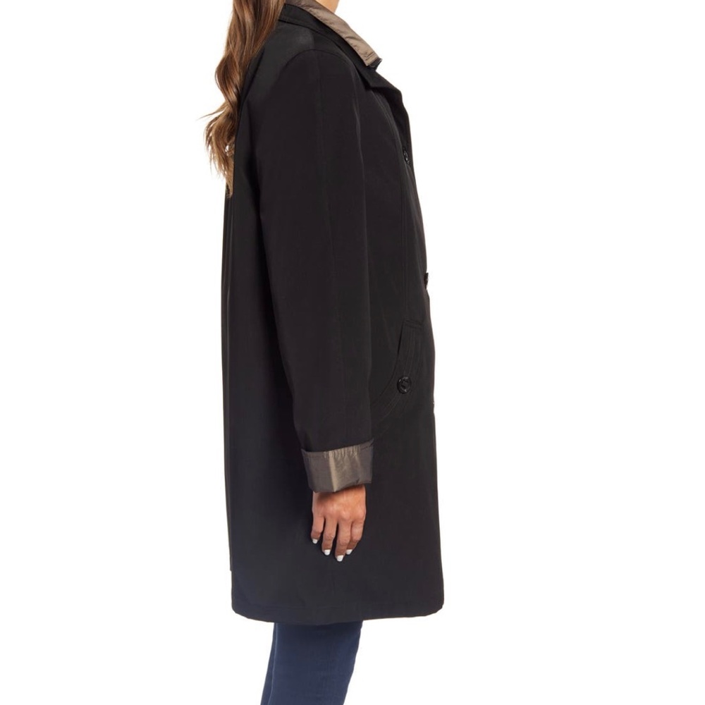 GALLERY Hooded Raincoat with Liner Black - Picture 3 of 12